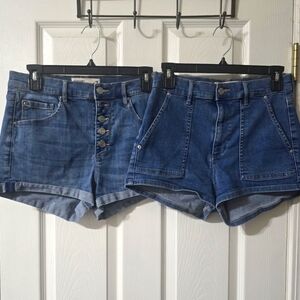 Garage Denim Shorts Size 7 Bundle of 2. Ultra High Rise w/ Stretch, Medium Wash.
